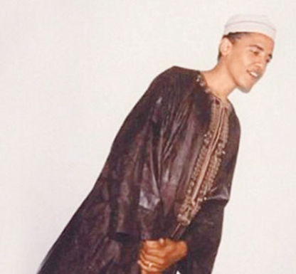 Barak Obamanın müsəlman geyimində FOTOLARI yayıldı