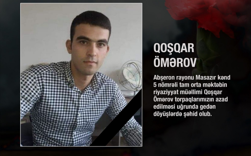 Qarabağın azadlığı uğrunda şəhid olan müəllim