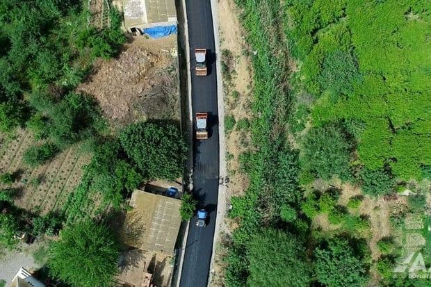 Əliabad-Xırmandalı-Bəydili avtomobil yolu yenidən qurulur - <span style=\"color: #ff0000;\">FOTOLAR</span><span style=\"color: #13317f;\"></span>