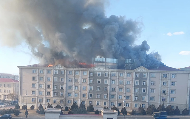 Naxçıvanda güclü yanğın başladı - VİDEO