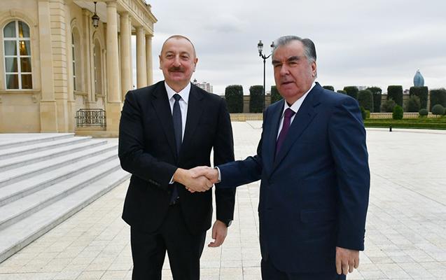İlham Əliyev Rəhmonla görüşdü - FOTOLAR + YENİLƏNİB