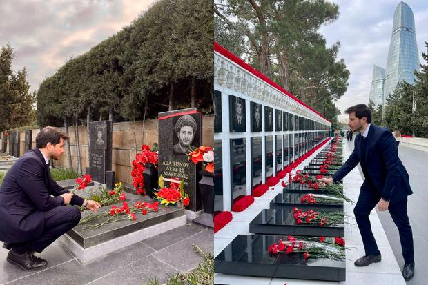 İsrail səfiri Şəhidlər xiyabanını ziyarət etdi - FOTO