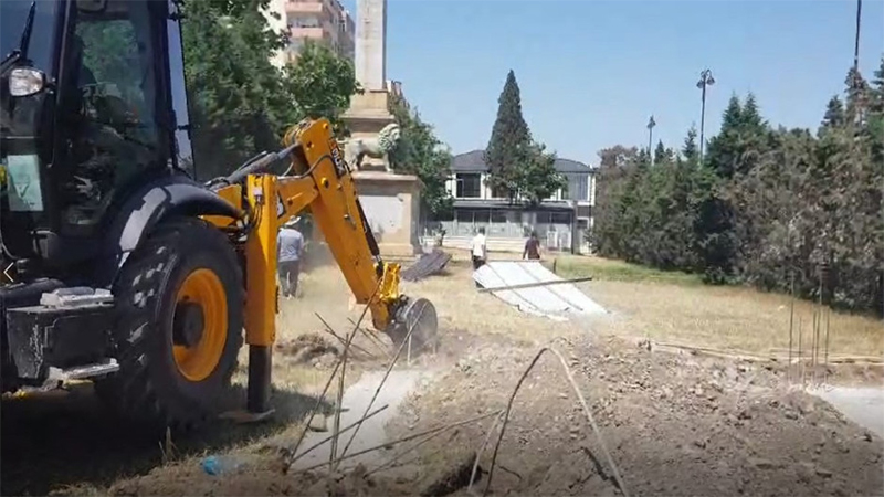 Gəncədə qanunsuz tikintinin qarşısı alındı - VİDEO