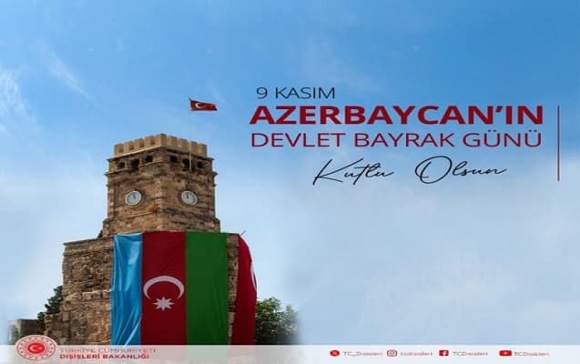 Türkiyə XİN-dən Dövlət Bayrağı Günü ilə bağlı <span style="color:#ff0000"><b>PAYLAŞIM</b></span>