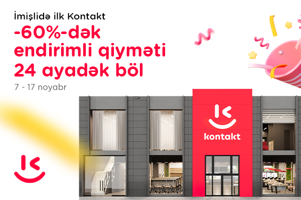 İmişlidə ilk &ldquo;Kontakt&rdquo; mağazası açıldı &ndash;<b><span style="color:#ff0000"> AÇILIŞA ÖZƏL 60%-DƏK ENDİRİM</span></b>