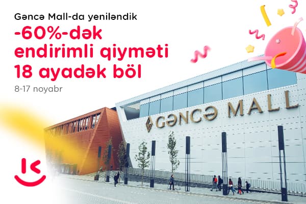 &ldquo;Kontakt&rdquo;ın &ldquo;Gəncə Mall&rdquo; mağazası indi yepyeni üslubda xidmətinizdə - <b><span style="color:#ff0000">AÇILIŞA ÖZƏL 60%-DƏK ENDİRİMLƏR</span></b>