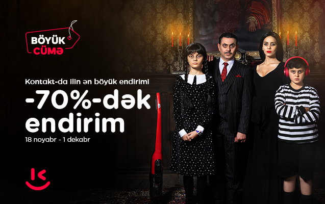 &ldquo;Kontakt&rdquo;da Böyük Cüməyə özəl 70%-dək <b><span style="color:#ff0000">ENDİRİM</span></b>