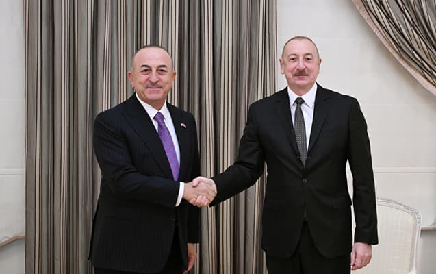 İlham Əliyev Mövlud Çavuşoğlunu qəbul etdi -<span style="color:#ff0000"><b> FOTO</b></span>