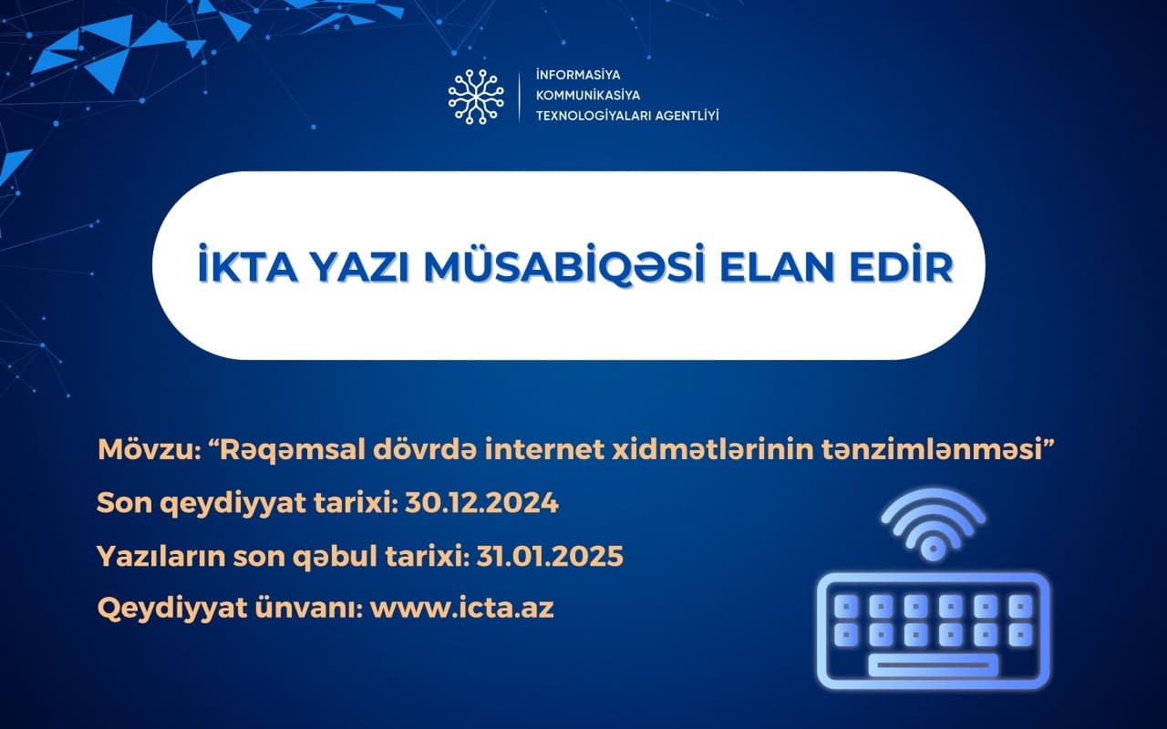 İKTA yazı müsabiqəsi<span style="color:#ff0000"><b> elan edir</b></span>