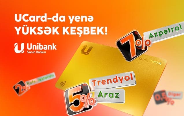 Unibank kartları ilə ödəniş edin, <b><span style="color:#ff0000">yüksək keşbek qazanın!</span></b>