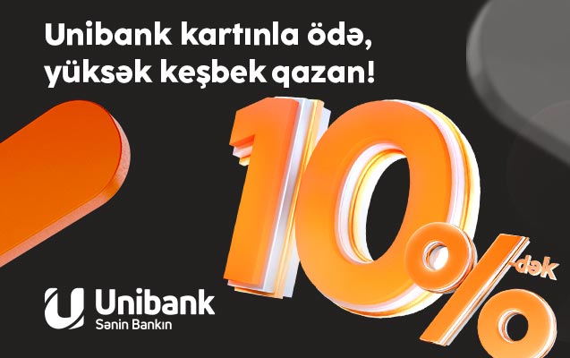 "Unibank" müştəriləri 3 ayda 1,2 milyon manata yaxın keşbek qazanıblar