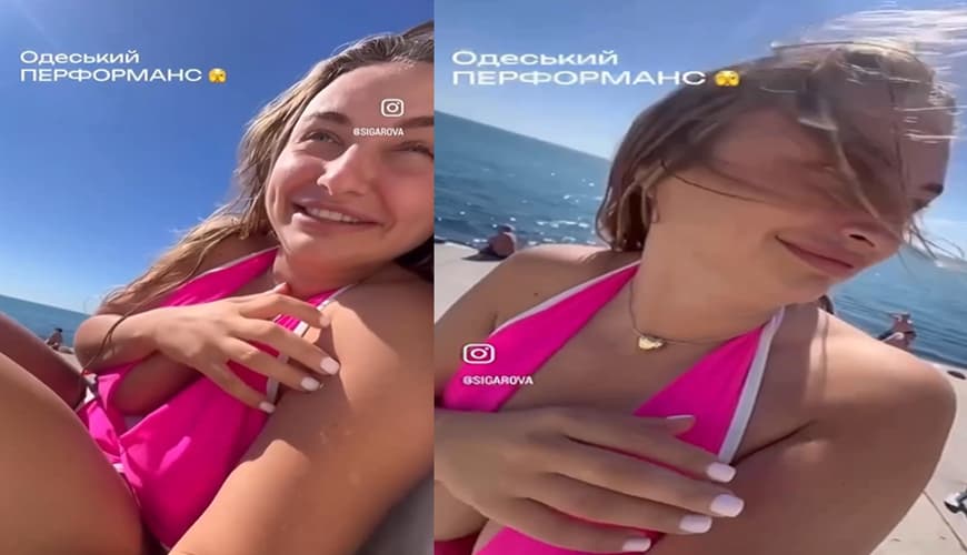 Çimərlikdə günəşlənən ukraynalı qadın dron hücumuna məruz qaldı &ndash; <span style="color:#ff0000">ANBAAN VİDEO</span>