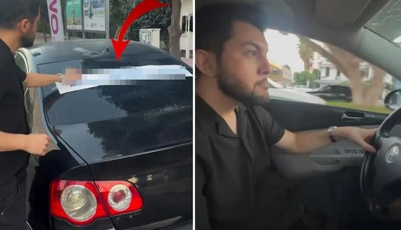 Boşanan kişinin avtomobilinə yazdığı sözlər gündəm oldu