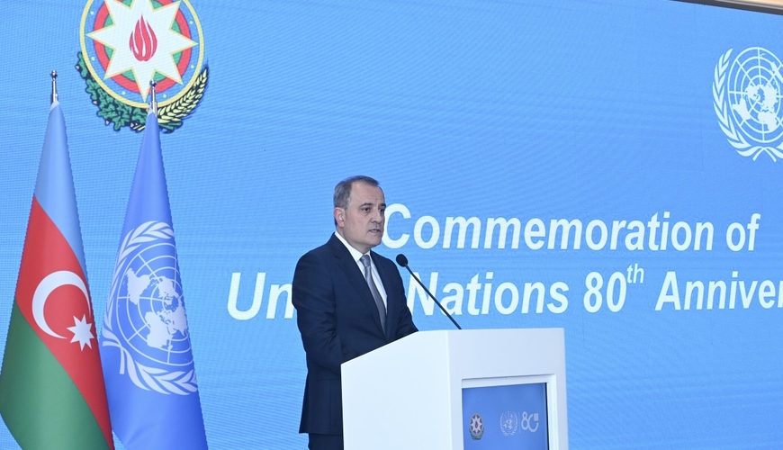 Ceyhun Bayramov BMT-yə həsr olunmuş tədbirdə çıxış etdi - FOTO