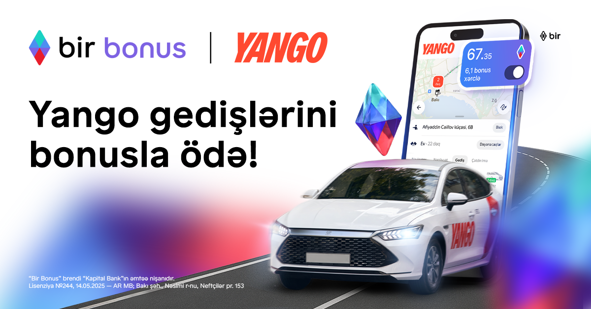 Taksi ödənişlərinizi Bir Bonus-la edin, pulunuz cibinizdə qalsın