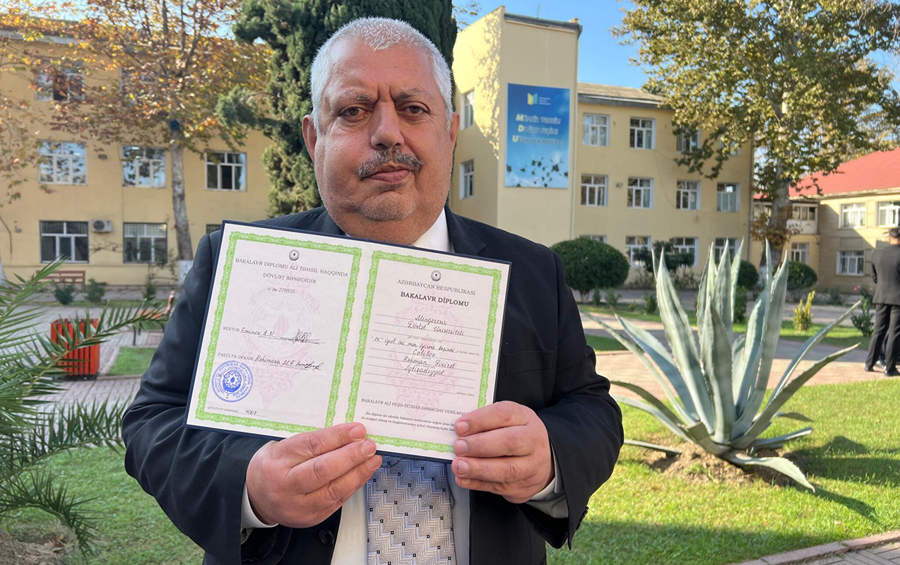 62 yaşında universitet MƏZUNU OLDU