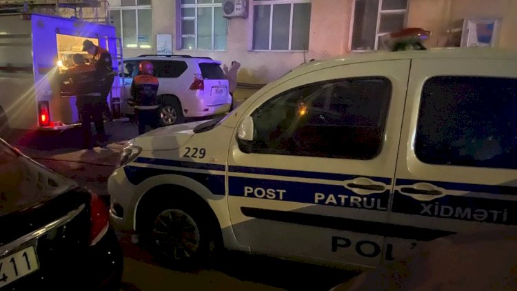 Yanğın başlayan binadan sakinlər təxliyə olunurlar