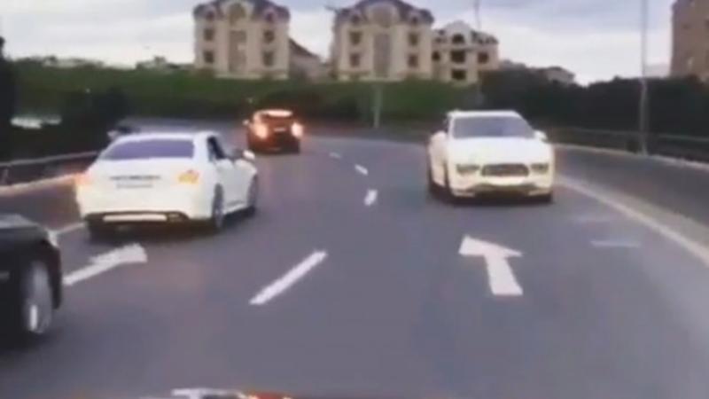 "Porşe" ilə avtoşluq edən sürücü saxlanıldı - VİDEO