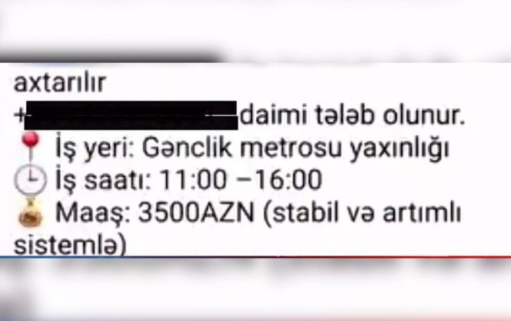 "Şəklini göndər, 3500 manat maaş" - İş elanı müzakirə yaratdı