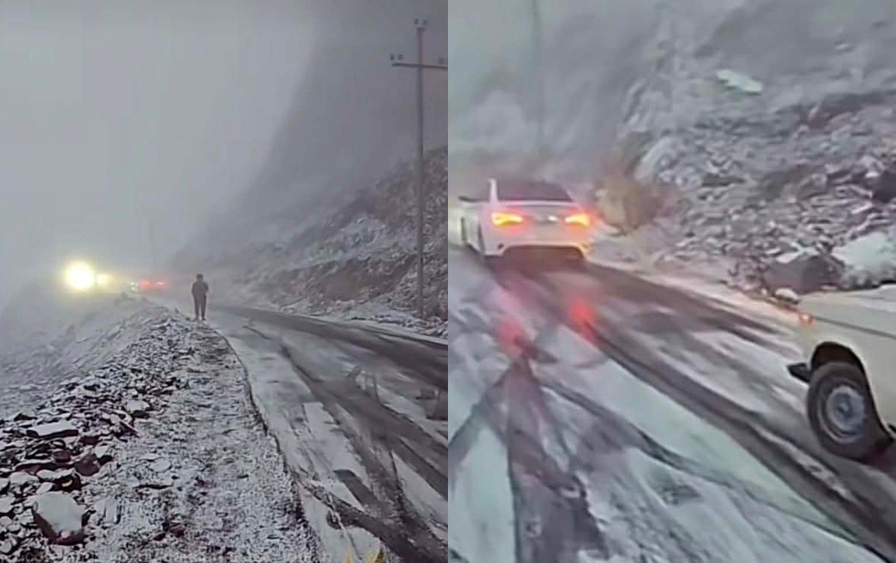 Lazaya gedən yol buz bağladı