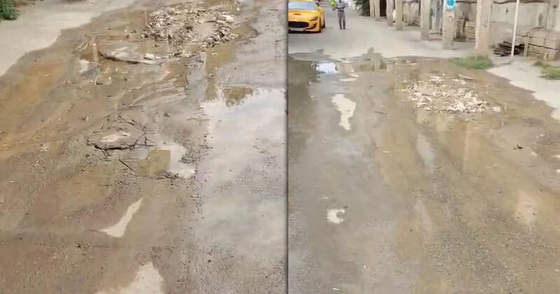 Bakının mərkəzində su borusu partladı - Ərazilər su altında qaldı