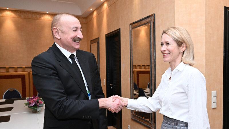 İlham Əliyev Münxendə Kaya Kallasla görüşdü - FOTO