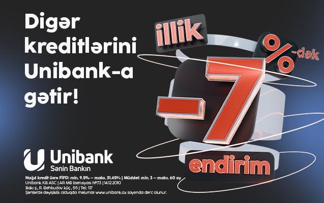 "Unibank"ın 7 %-dək endirimli kredit kampaniyasının bitməsinə az qaldı!