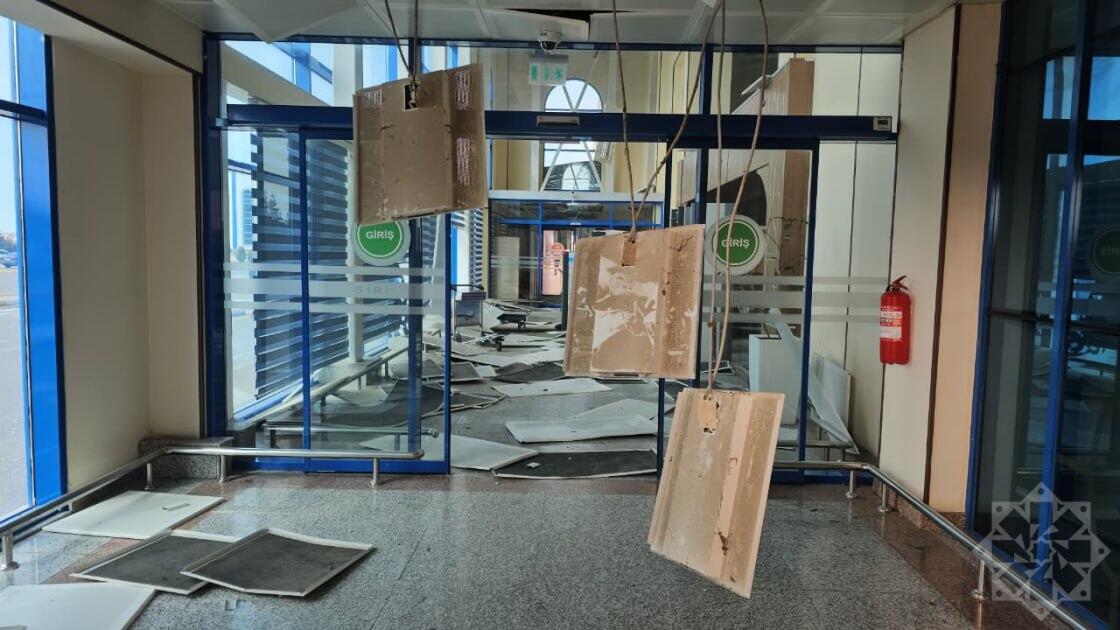 Dron hücumundan sonra Naxçıvan Hava Limanı – FOTO