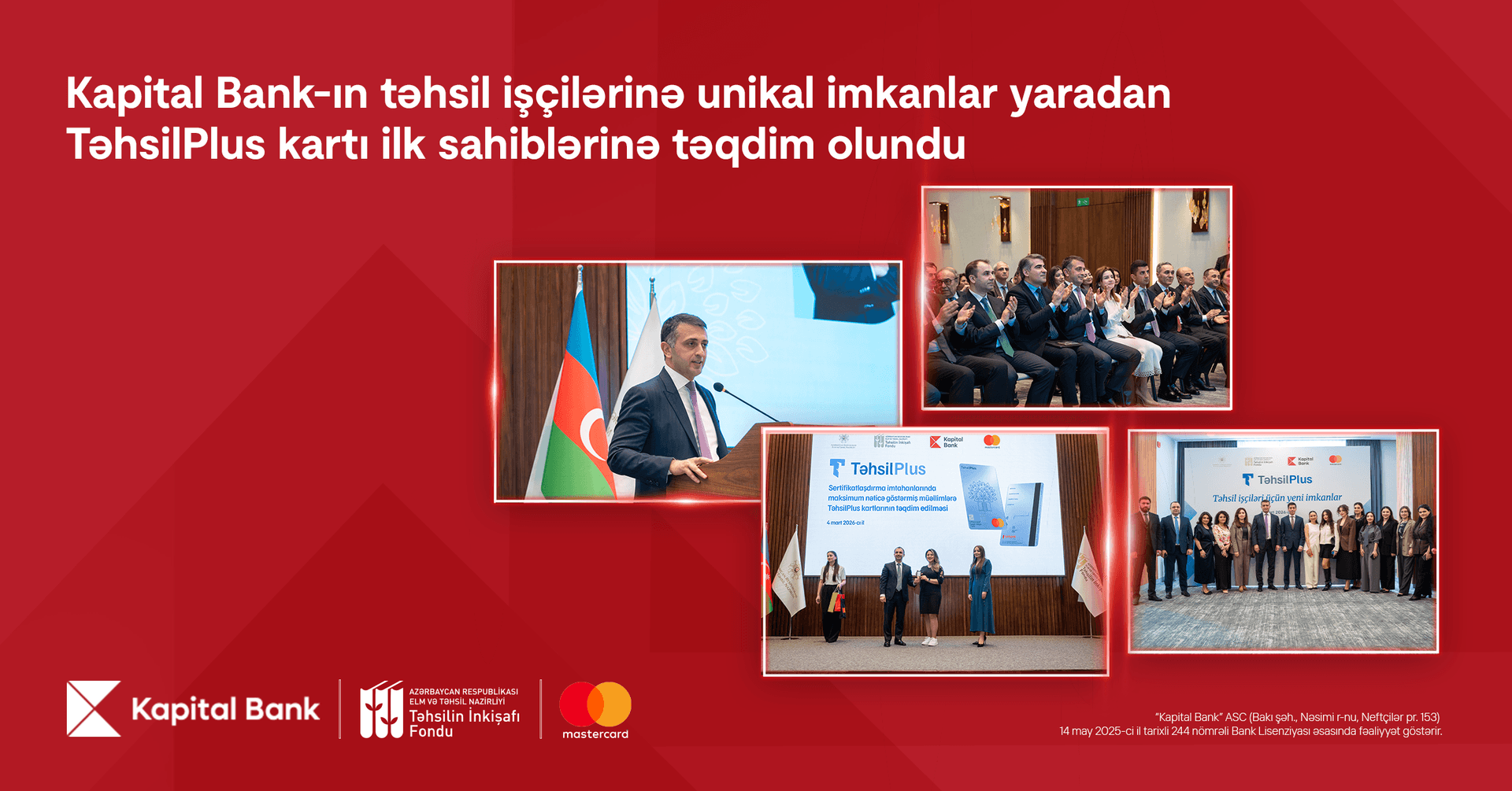 Kapital Bank-ın TəhsilPlus kartı ilk sahiblərinə təqdim olundu