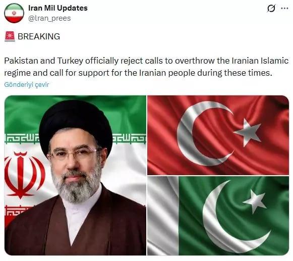 "Türkiyə və Pakistan rejimi devirmək istəməz" – İran mediası