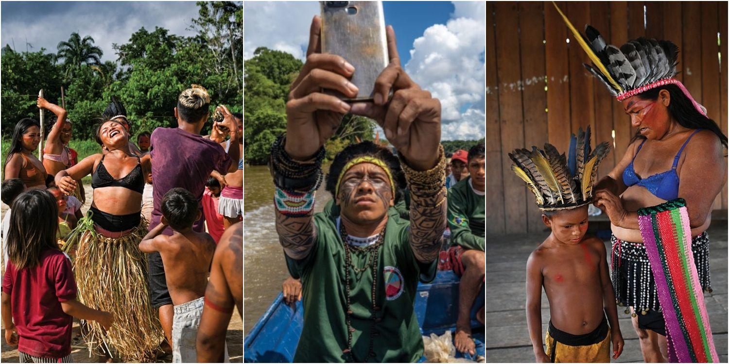 Mobil telefon və sosial mediadan istifadə edən qəbilə - FOTO