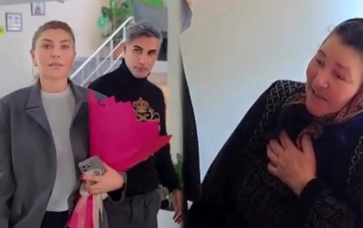 Sığınacağa yerləşdirdiyi qadını ziyarət etdi -VİDEO