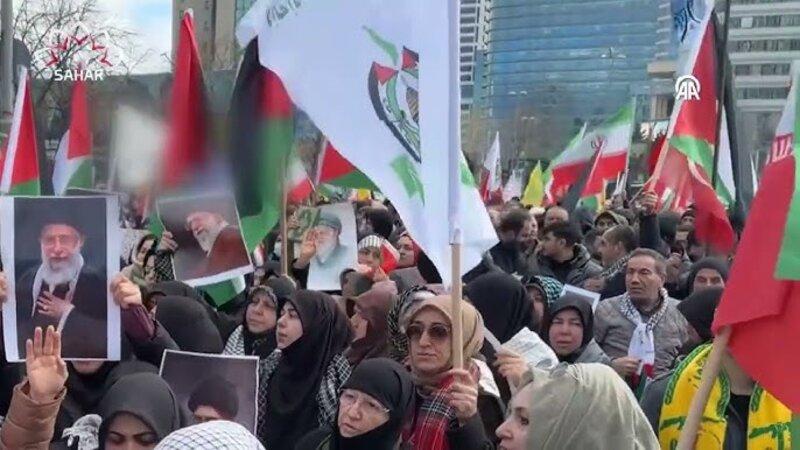 İrana dəstək yürüşü keçirdilər