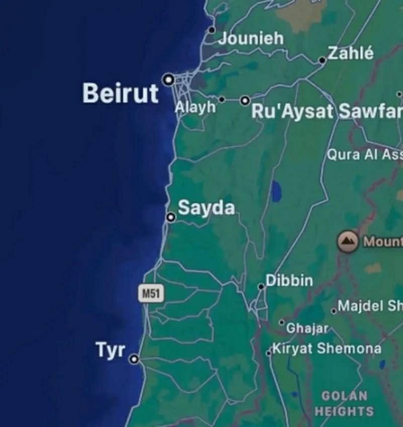 "Apple Maps" Cənubi Livanın yaşayış məntəqələrini xəritədən sildi - FOTO