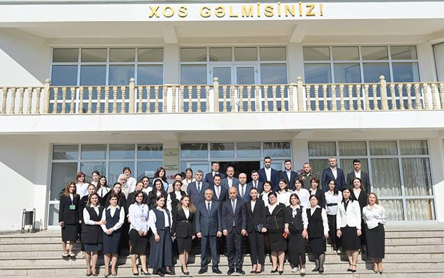 Emin Əmrullayev Qusarda məktəbdə tədris prosesi ilə tanış olub- FOTOLAR