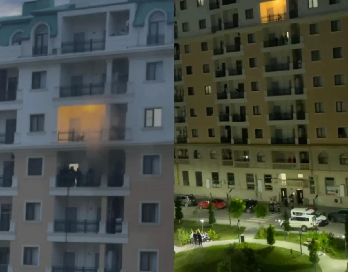 Sumqayıtda çoxmərtəbəli yaşayış binasında yanğın olub