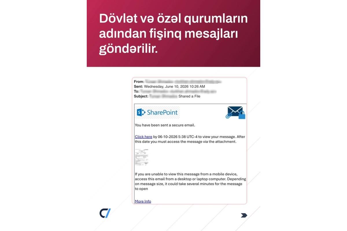 Dövlət və özəl qurumların adından fişinq mesajları göndərilir - Agentlik