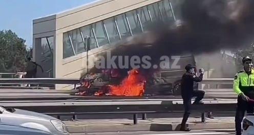 Aeroport yolunda yük maşını yanır – ANBAAN VİDEO