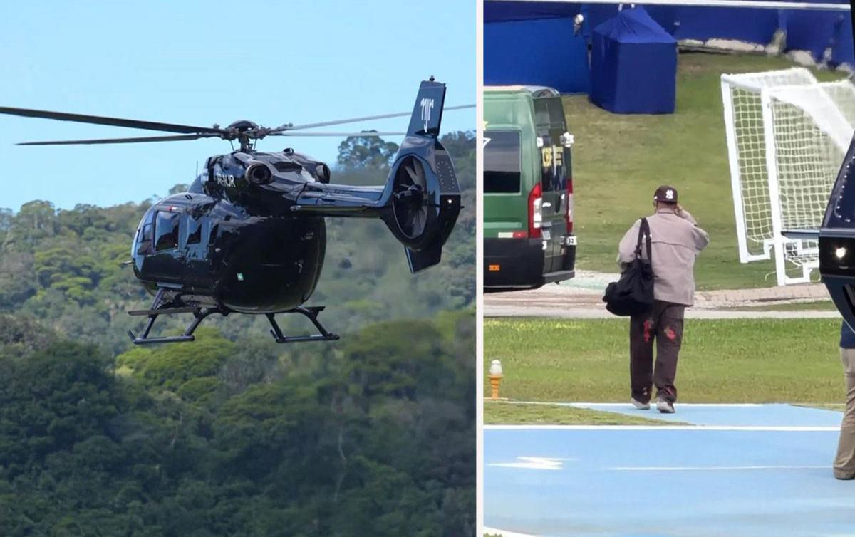 Neymar toplanışa şəxsi helikopteri ilə gəldi - VİDEO