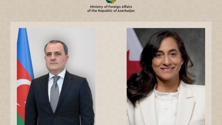Ceyhun Bayramov kanadalı həmkarı ilə danışdı
