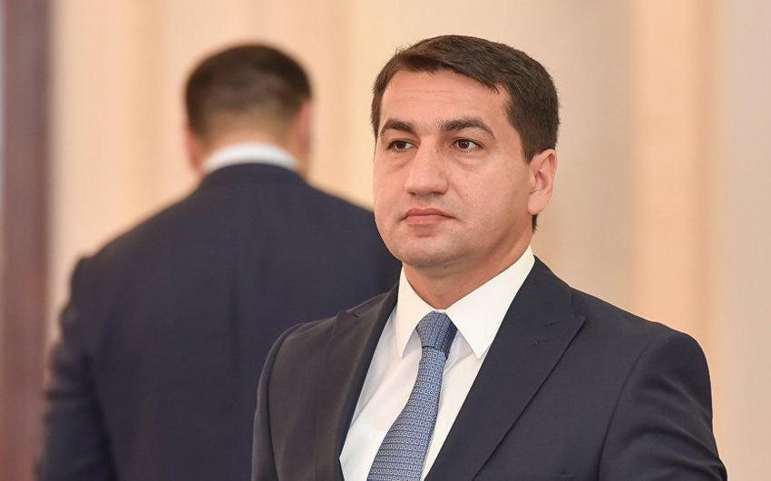 Hikmət Hacıyev: \"Ermənistanın Azərbaycan vətəndaşlarına qarşı terroru davam edir\" Hikmət Hacıyev: \"Ermənistanın Azərbaycan vətəndaşlarına qarşı terroru davam edir\"