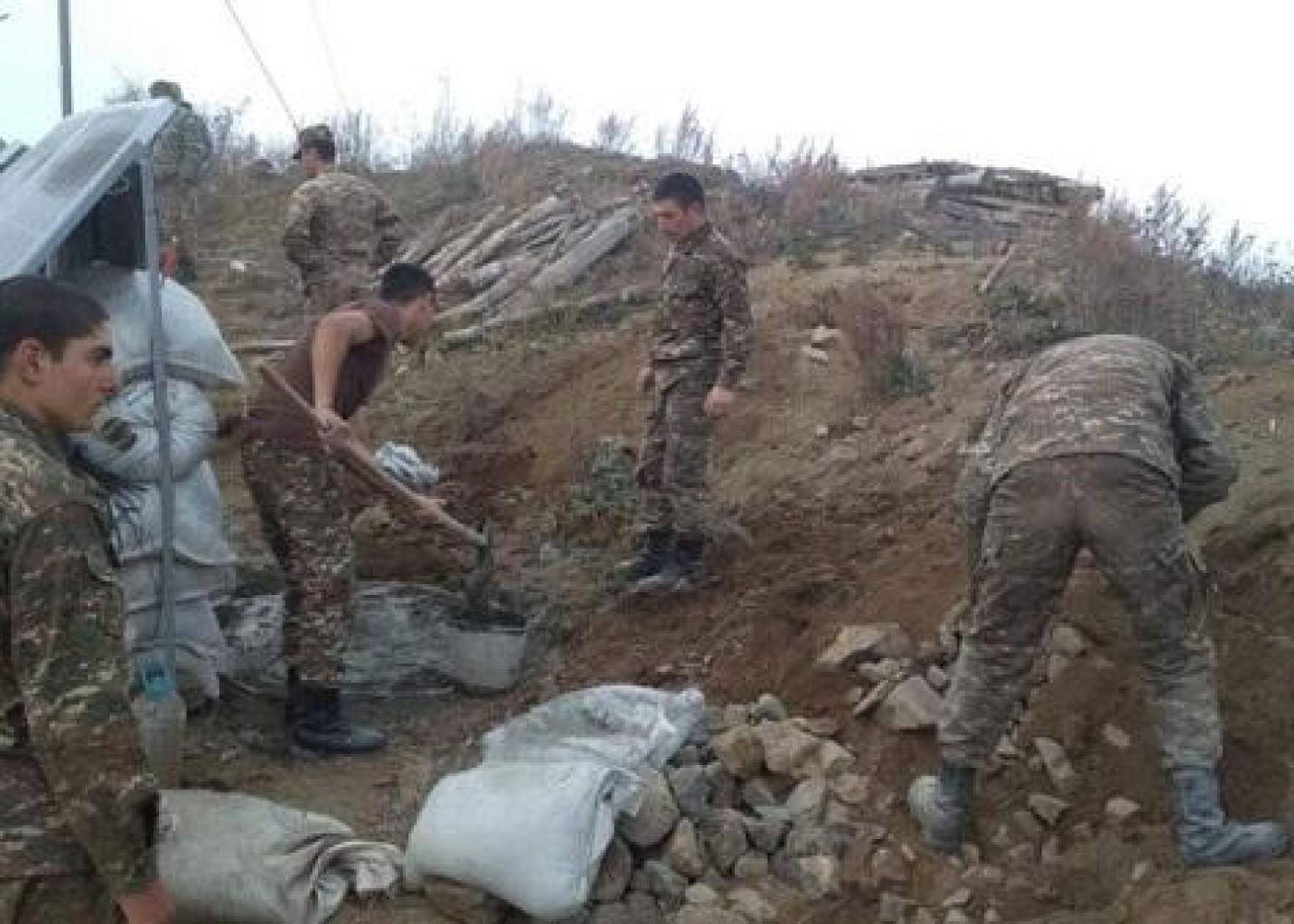 Erməni silahlı dəstələrinin səngər yolları qazmağının qarşısı alındı - MN