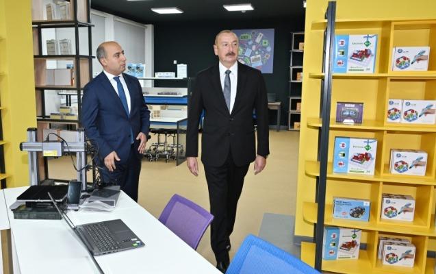 Prezident Xırdalanda yeni məktəbin açılışına qatıldı - FOTO
