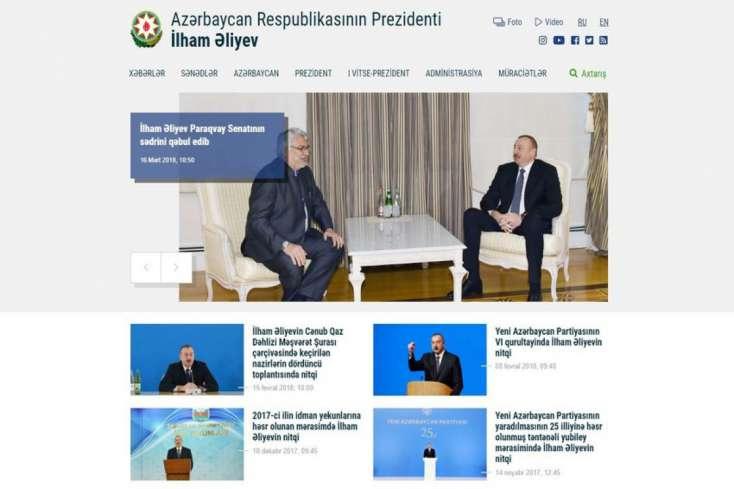 Antiterror zamanı Prezidentin rəsmi saytına hücum olub