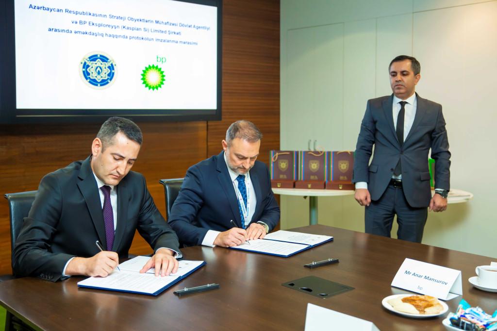 SOMDA ilə BP Eksploreyşn (Kaspian Si) Limited Şirkəti arasında əməkdaşlığa dair Protokol imzalandı - FOTOLAR