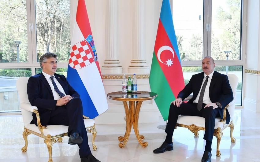 İlham Əliyevin Xorvatiyanın Baş naziri ilə təkbətək görüşü BAŞLADI