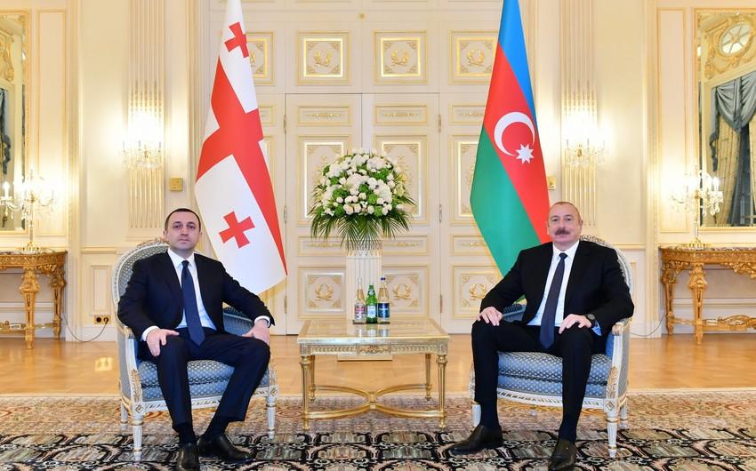 İlham Əliyev İrakli Qaribaşvilini qəbul etdi - FOTO + YENİLƏNİB