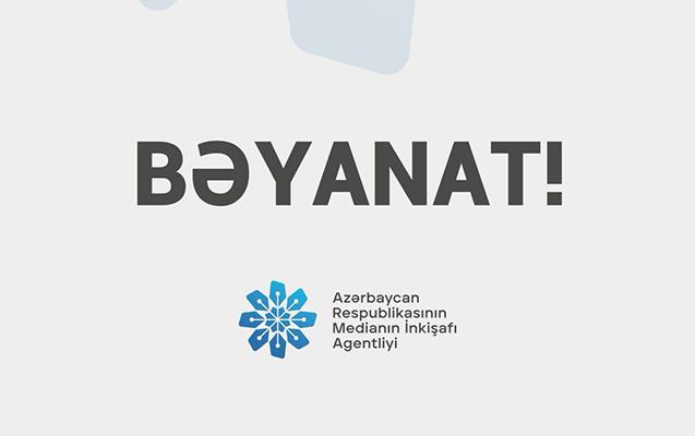 MEDİA bəyanat yaydı MEDİA bəyanat yaydı