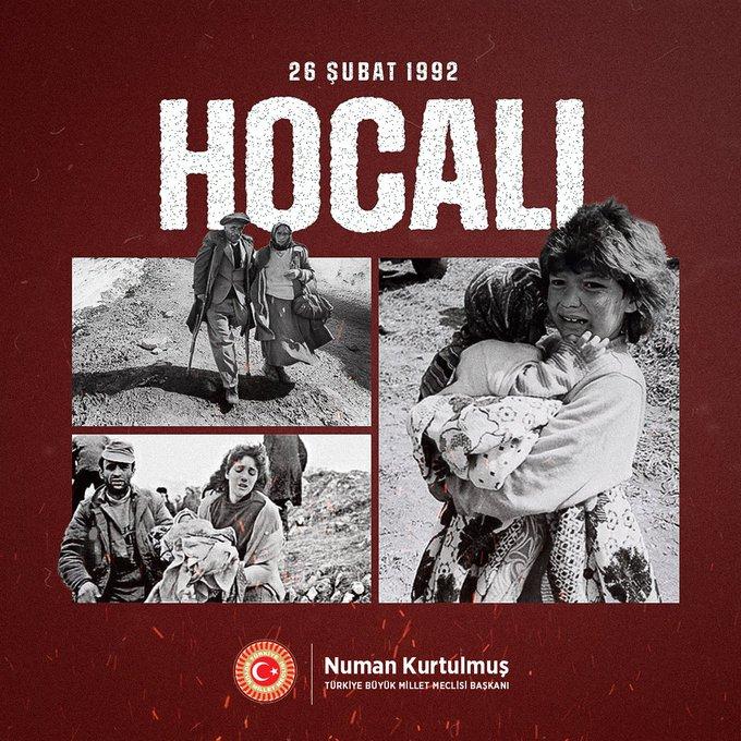 Türkiyə parlamentinin sədri Xocalı soyqırımı qurbanlarının XATİRƏSİNİ ANDI