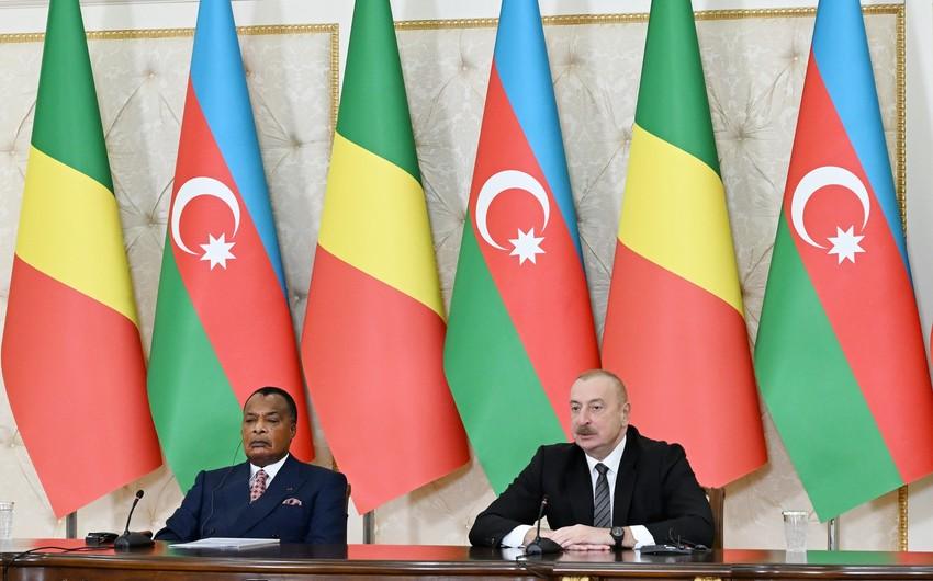 Azərbaycan və Konqo prezidentləri mətbuata bəyanatlarla çıxış ETDİLƏR - YENİLƏNDİ